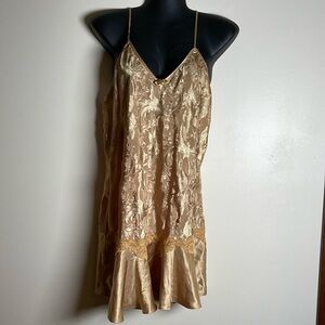 Gold slip lace dress